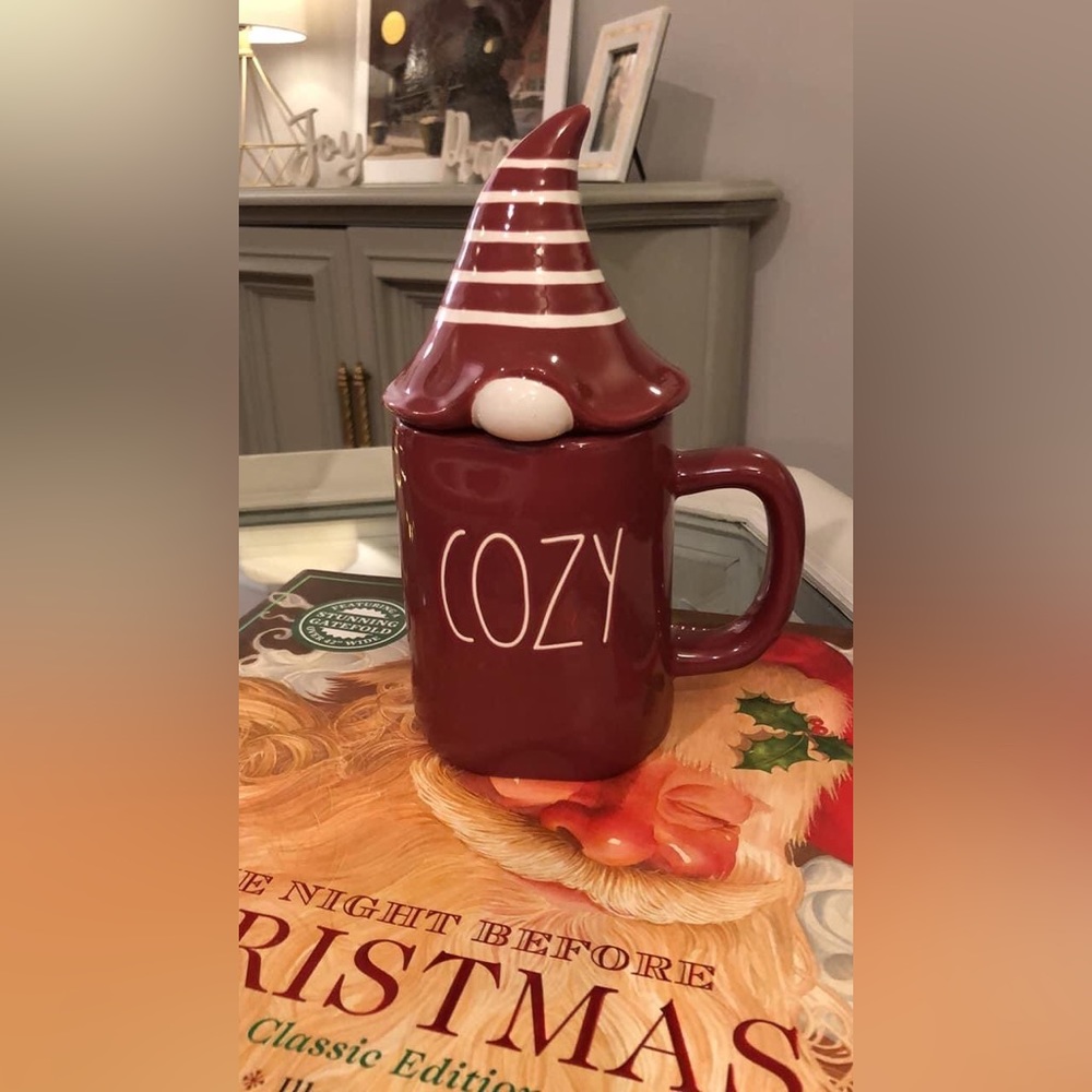 Rae Dunn COZY mug with gnome topper